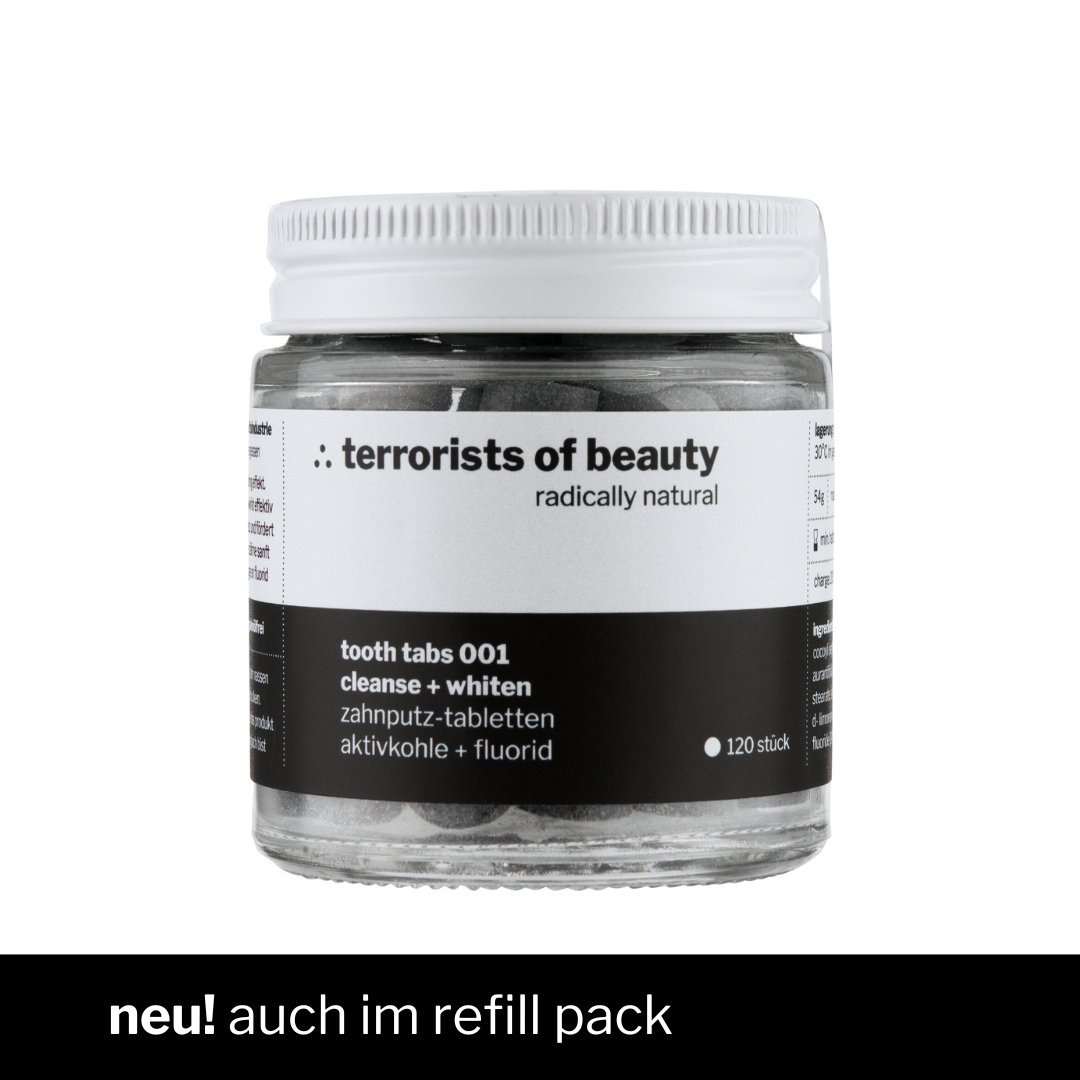 feste whitening zahnpasta terrorists of beauty mit aktivkohle und fluorid